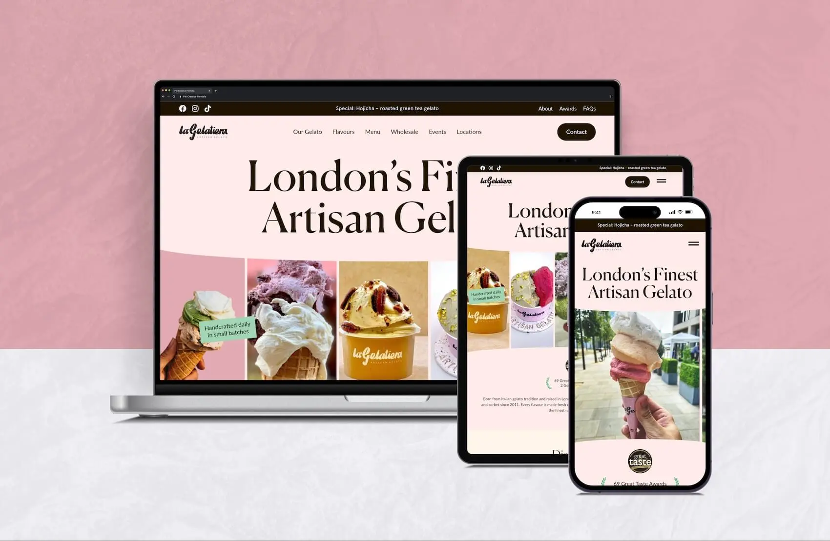Website we built for La Gelatiera