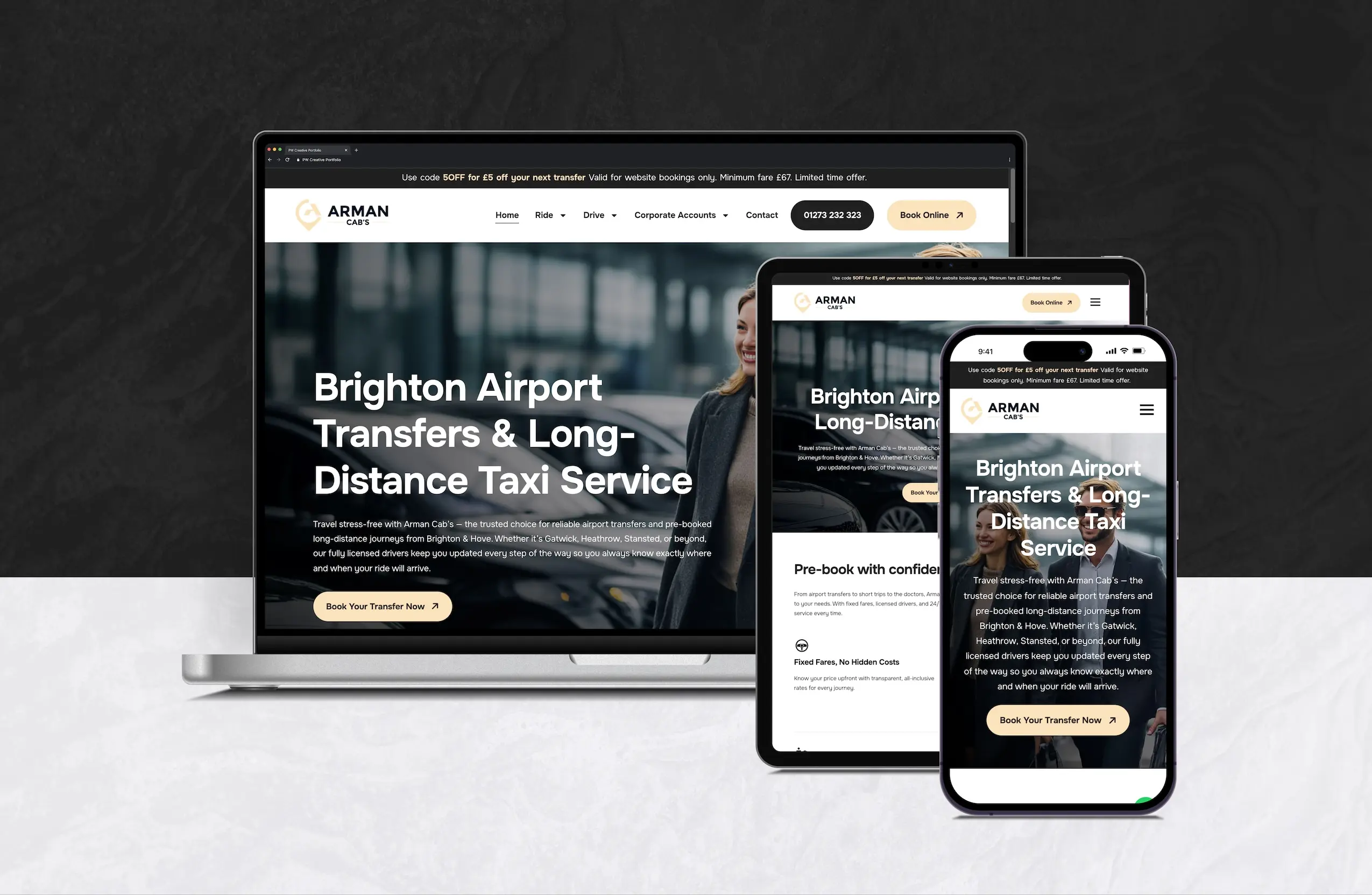 Website we built for Arman Cabs